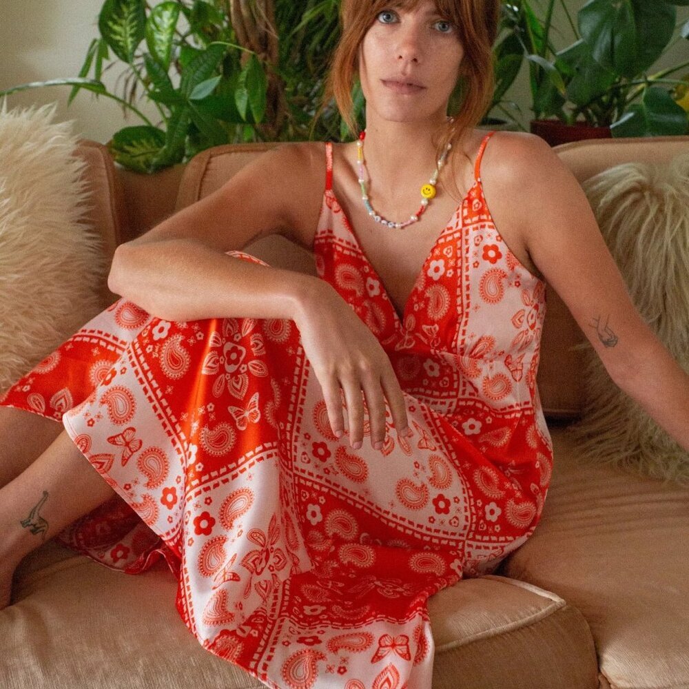 Lisa Says Gah Christy Slip Midi Dress